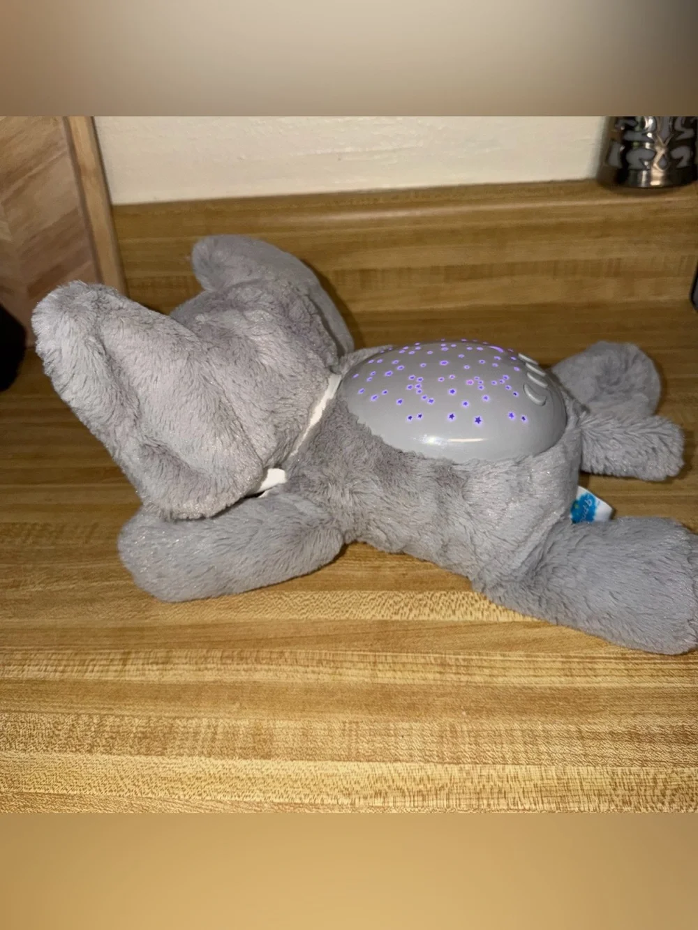 Cloud B twilight buddy Gray Plush Night Light Elephant with Star Projector